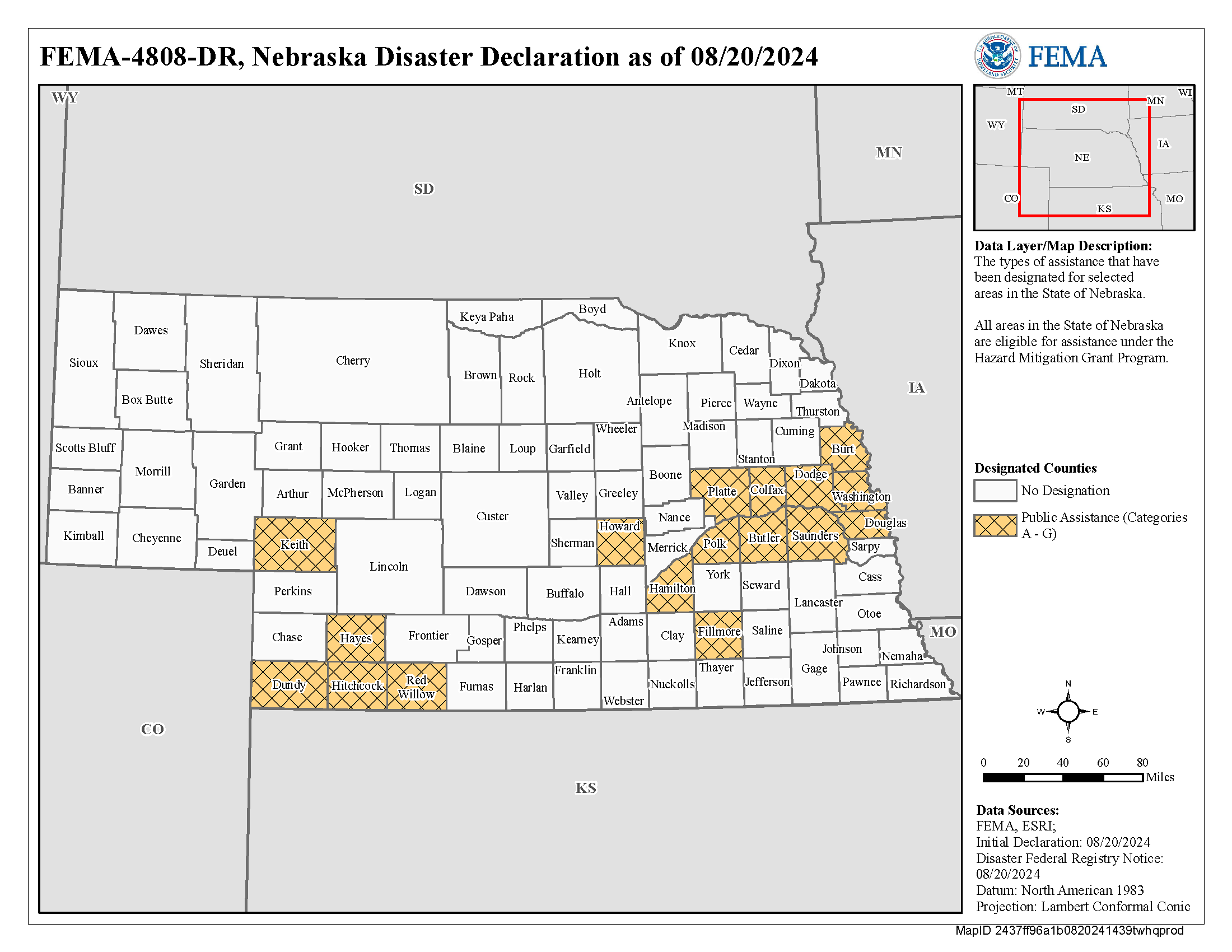 FEMA-DR-4808 Disaster Map disaster map