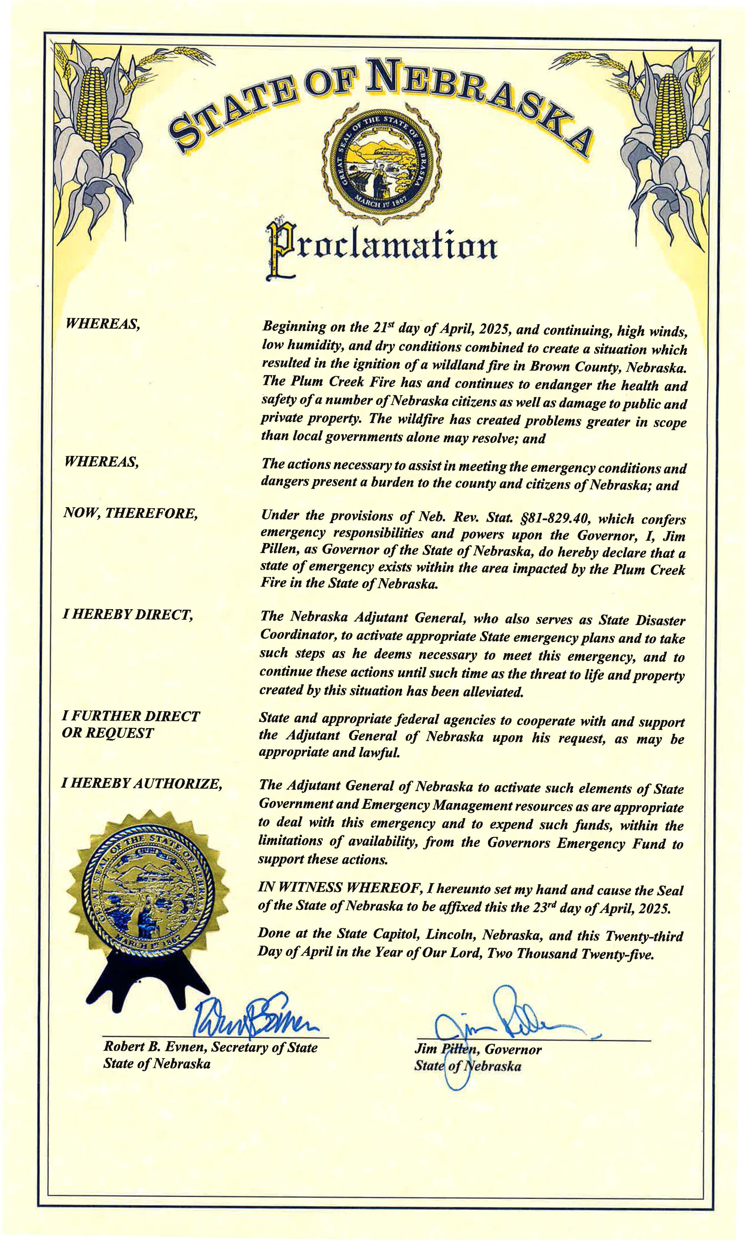 Plum Creek Fire Proclamation State of Emergency.jpg